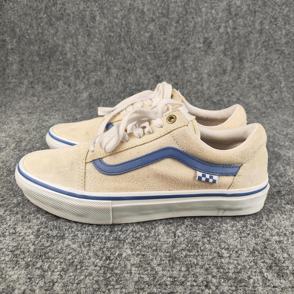 Vans Old Skool Shoes Mens Size 7 Beige Suede Canvas Low Top Skate Sneakers